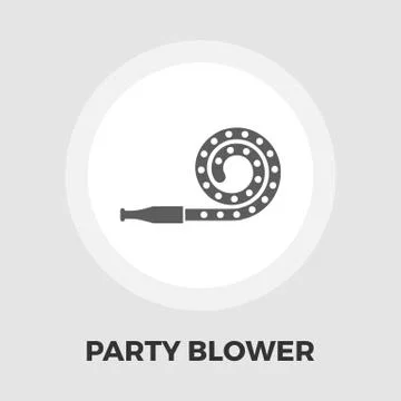 Party blower icon flat Stock Illustration