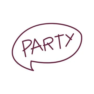 Party bubble chat cartoon doodle hand drawn concept vector illustration Stock Illustration