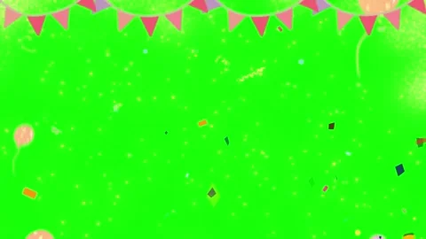 Party bunting flags on green screen background. Festive celebration overlay Stock Footage 339396247