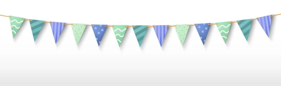 Party bunting garland with triangular flags Stock Illustration