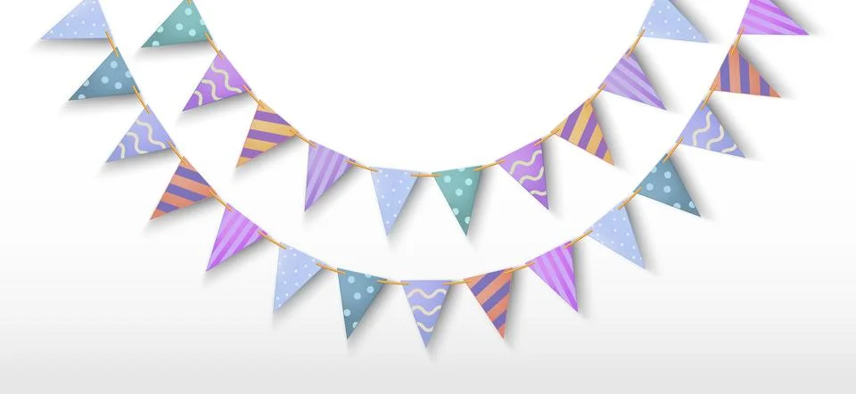 Party bunting garland with triangular flags Stock Illustration
