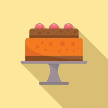 Party cake icon flat vector. Birthday anniversary Illustrazione stock