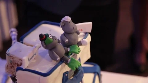 Party cake on wedding Stock Footage 72669387