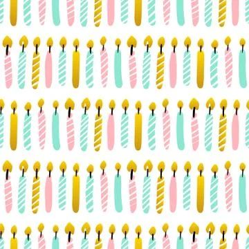 Party Candles Seamless Pattern Stock Illustration