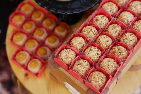 Party candy - assorted sweets for celebration Foto stock