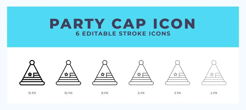 Party cap icon vector illustration. With editable stroke for web. App and mor Stock Illustration