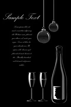 Party card with wine Stock Illustration