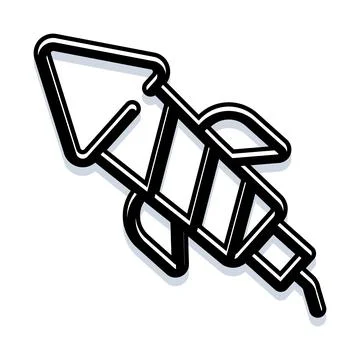 Party celebration rocket icon line art design Stock Illustration