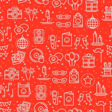 Party celebration seamless pattern. Birthday, holidays, event, carnival festi Illustrazione stock