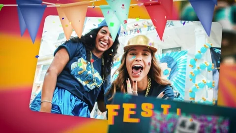 Party Celebration Slideshow  After Effects	Stock