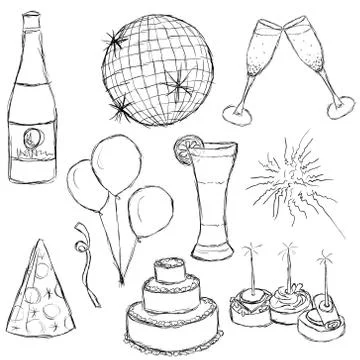 Party collection Stock Illustration