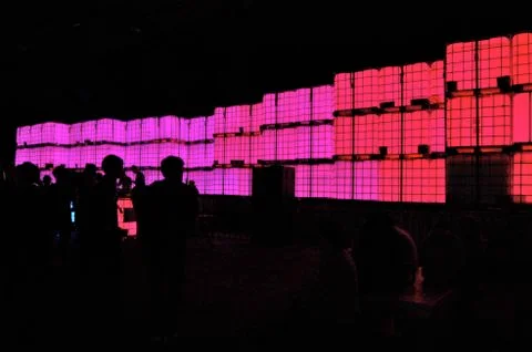 Party, concert, pink lights Stock Photos