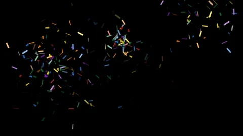 Party confetti on black background - loop, alpha channels, 4K Stock Footage 94012627