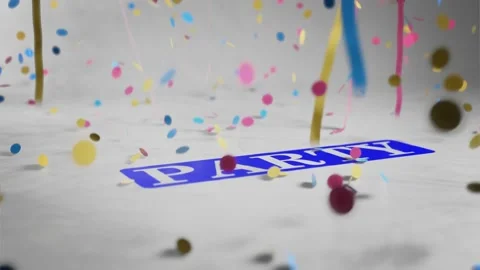 Party - confetti floor title video animation Stock Footage 221497656