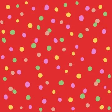 Party confetti pattern on red background Stock Illustration