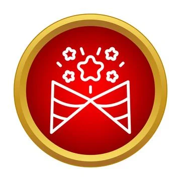 Party cracker exploding with stars icon concept 스톡 일러스트
