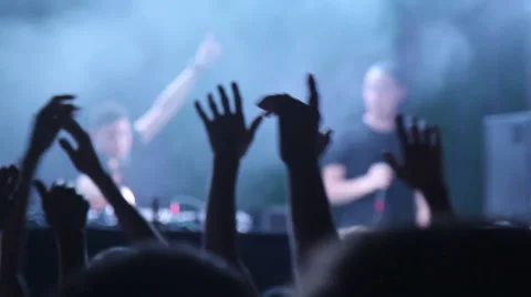Party crowd / Hands up / DJ performance Stock Footage 65742893