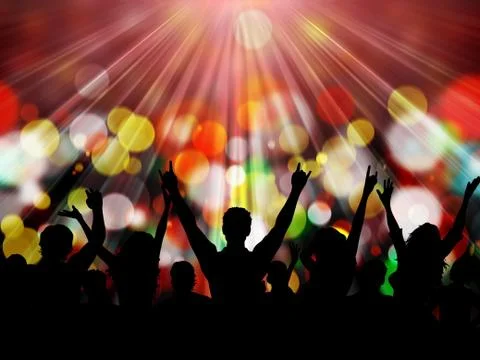 Party crowd Stock Illustration