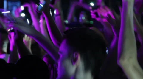 Party crowd jumping Stock Footage 65748022