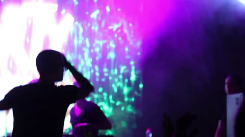 Party crowd silhouettes Stock Footage 65742481