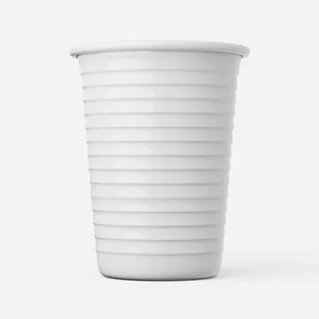 Party cup in white on a plain background. 3d render. Stock Illustration