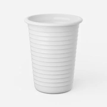 Party cup in white on a plain background. 3d render. Stock Illustration
