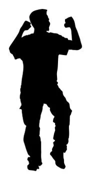 Party dancer handsome boy vector silhouette. Nightlife イラスト素材