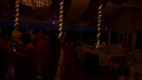 Party Dancing DJ Lights Disco Wedding Reception Variation #2 Stock Footage 96000489