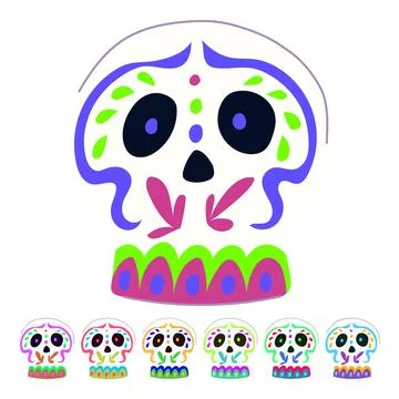 Party dead day skull vector cartoon graphic Stock Illustration