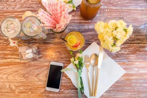 Party dining table Stock Photos