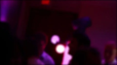 Party DJ Lights, People Dancing at Night Stock Footage 34280772