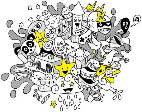 Party Doodle  Stock Illustration