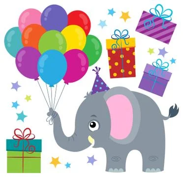 Party elephant theme image Stock Illustration
