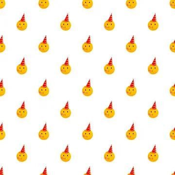 Party emoji pattern creating a seamless celebration background Stock Illustration