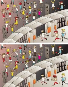 Party Entrance Differences Visual Game Stock Illustration
