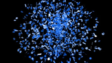 Party explosion confetti on  black background. 4k 3d render animation  of confet Stock Footage 121386397
