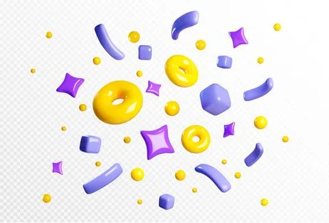 Party firecracker confetti 3d vector icon. イラスト素材