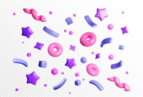 Party firecracker confetti 3d vector icon. Stock Illustration