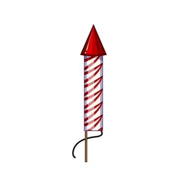 Party firework rocket cartoon vector illustration Stock Illustration