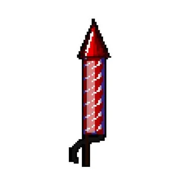 Party firework rocket pixel art vector illustration Illustrazione stock