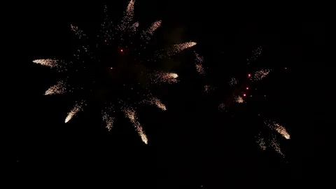 Party Fireworks Rockets at Night Stock Footage 80541689