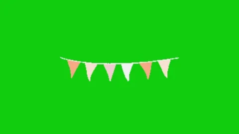 Party flag animation on green screen Vídeos de archivo 329140096
