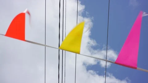 Party Flags Blow in the Wind 動画素材 107166149