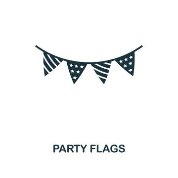 Party Flags creative icon. Simple element illustration. Party Flags concept Stock Illustration