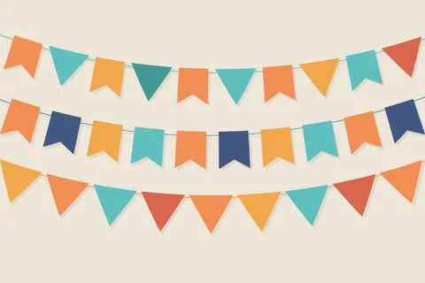  party flags in pastel palette Stock Illustration