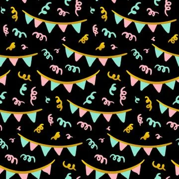 Party Flags Seamless Pattern Stock Illustration