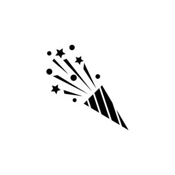 Party Flapper, Confetti Popper Flat Vector Icon Stock Illustration