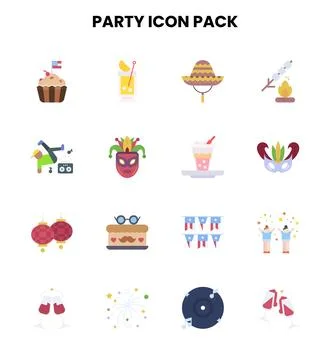 Party Flat Icons Pack Stock Illustration