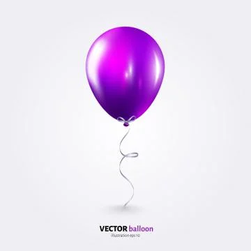 Party flying balloon with streamer isolated on white background. Stock Illustration