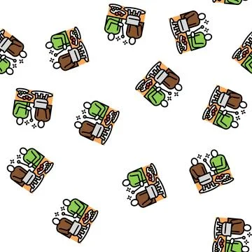 Party fondue vector seamless pattern Stock Illustration